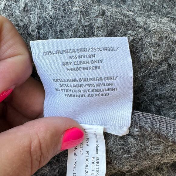 RH Restoration Hardware Suri Alpaca Textured Boucle Pillow Cover Square Gray - Picture 10 of 10